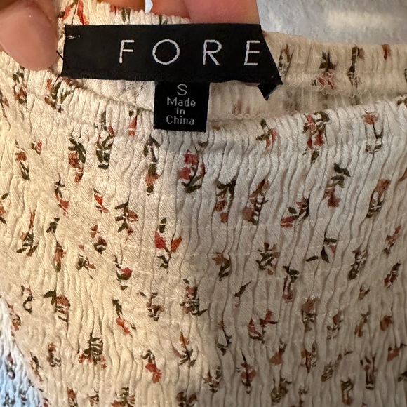 Breath Of Youth White Smocked Maxi Dress Dainty Cottage Core Floral Print Small - Picture 5 of 8